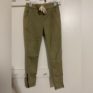 Easel Olive Green Stretchy Trousers